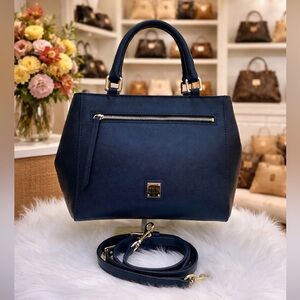 Dooney & Bourke Marine Navy Satchel Saffiano Leather a hand Crossbody Bag